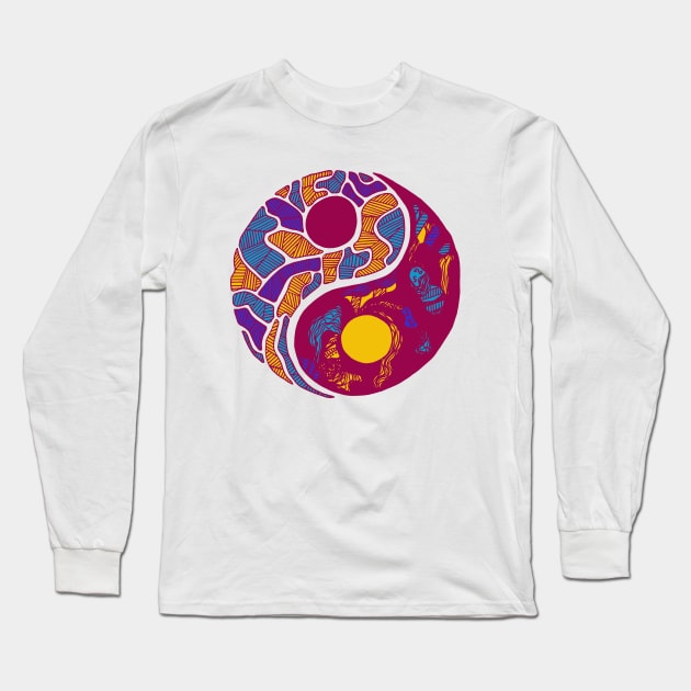 Triad Abstract Yin Yang Long Sleeve T-Shirt by kenallouis